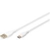 Digitus Cavo dati/ricarica Digitus Usb tipo A/Usb tipo C S/S 2m Usb 2.0/60W/Bianco [AK-300340-020-W]