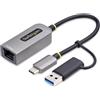 Startech.com Adattatore Startech.com a Ethernet Usb-C 2.5Gbe con convertitore Usb-A Grigio [U2GA-USB-C-ETHERNET]