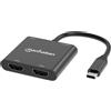 Manhattan Adattatore hdmi Manhattan USB-C PD a Doppio Monitor HDMI per Laptop e Tablet