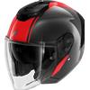 Shark CASCO RS JET CARBON BLANK CARBON RED CARBON SHARK HELMETS : Taglia Int - M