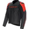 Dainese RACING 5 LEATHER JACKET BLACK BLACK RED-FLUO DAINESE : Taglia - 50