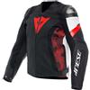 Dainese AVRO 5 LEATHER JACKET BLACK RED-LAVA WHITE DAINESE : Taglia - 50