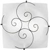 F.a.n Europe Lighting S.r.l. Plafoniera da Soffitto in Vetro con Decoro in Metallo 30x30cm 1xe27 Ricciolo fan