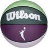 Wilson Pallone da Basket WNBA Heir Wow, In Materiali Pure Feel, Per Indoor/Outdoor, Viola/Turchese, Misura 6
