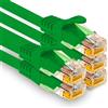 1aTTack.de - 5 cavi di rete Cat7 da 1,5 m, Cat.7 Ethernet, cavo patch Lan & Cat 7 per la massima velocità Internet e collega tutti i dispositivi con presa RJ 45 verde