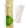 Eco to go Bis di posate in legno imbustato carta (Tov.+For.+Col.) - ECO TO GO - PROMO