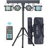 GdjRttk Derby + RGBW LED Par Faro da 60 W con treppiedi e telecomando,