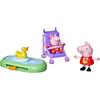 Peppa Pig Hasbro Peppa Pig, Divertimento al Parco con Peppa e Evie, Set di Giocattoli per Bambini e Bambine dai 3 Anni in Su, Ottima Idea Regalo di Natale, Include 2 Action Figure, Passeggino e Paperella