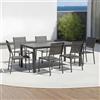 Bizzotto Yes Set Pranzo Hilde Tavolo Allungabile cm.200-300 + 2 Poltrone e 4 Sedie Alluminio Antracite