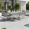 Bizzotto Set Tavolo Allungabile cm 200-300x110 + 6 Poltrone Alluminio Rastin Konnor