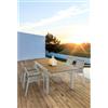 Bizzotto Set Tavolo Allungabile 220-340x100 + 6 Poltrone Alluminio Bianco e Polywood Belmar