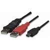 Manhattan Cavo USB 2.0 ad Y 2xA maschio/mini B maschio 0,6 m