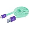 Bluediamond to go Cavo usb Bluediamond piatto AM a Micro USB M 1m Verde Acqua / Viola