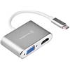 Silverstone Adattatore SilverStone SST-EP16C USB-C a VGA/HDMI M/F argento [40186]