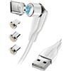 Fontastic Cavo Magnetico Fontastic 257063 3in1 Usb tipo-C 1.2m Bianco [257063]