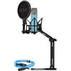 Rode Microfono a treppiede Rode NT1 Signature con braccio da desktop studio+cavo XLR 6m/48V/20000kHz/142dB/Azzurro [BUROINT1BU]