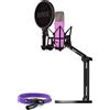Rode Microfono a treppiede Rode NT1 Signature con braccio da desktop studio+cavo XLR 6m/48V/20000kHz/142dB/Viola [BUROINT1PU]