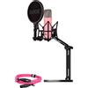 Rode Microfono a treppiede Rode NT1 Signature con braccio da desktop studio+cavo XLR 6m/48V/20000kHz/142dB/Rosa [BUROINT1PK]