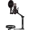 Rode Microfono a treppiede Rode NT1 Signature con braccio da desktop studio+cavo XLR 6m/48V/20000kHz/142dB/Nero [BUROINT1BK]