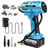 Telituny Pompa ad aria a batteria, 21 V, 150 PSI, pompa ad aria elettrica per auto, con batteria al litio e manometro, 800 W, pompa digitale per pneumatici portatile, per auto, moto, bicicletta, palloni