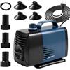 Nikou Pompa Filtro per Laghetto 85 W 5000L/H, Pompa Sommergibile Immersione Silenziosa con Cavo 2.8M, Prevalenza 4 m, Sommersa per Stagni, Giardini Rocciosi, Uso Sia in Acqua che a Terra