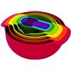 Joseph Joseph Nest 9 Plus, set compatto di 9 pezzi per la preparazione degli alimenti con ciotole per mescolare, misurini, setaccio e colino, rosso