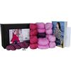 DesignEtte - Kit per lavoro a maglia, ragazza sul fuoco, Rosa/Lavanda, 2XL/3XL