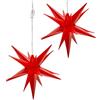 AMARE 4251083907588 - Set di 2 luci a LED a forma di stella rossa, diametro 27 cm (1 m di cavo di alimentazione), colore bianco caldo, certificazione CE, per interni ed esterni, timer, 2 x 27 cm