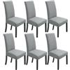 NORTHERN BROTHERS Set di 6 coprisedie elasticizzati per sedie da sala da pranzo, grigio chiaro