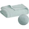 Madison Park Freshspun Basketweave Cotone Coperta, Blue, King