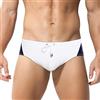 Ausing Slip da bagno da uomo sexy costume da bagno da uomo push up pantaloncini da bagno allenamento spiaggia nuoto surf S(EU) = tag M, bianco, XL