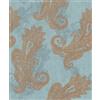 Rasch Carta da parati in tessuto non tessuto blu bronzo metallizzato Paisley ornamento floreale, Rivestimenti Pareti 746440