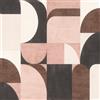 Rasch Tapeten 866551 - Carta da parati in tessuto non tessuto con design grafico, rosa, grigio chiaro, bianco, rosa antico, nero e marrone, della collezione Symphony, 10,05 m x 0,53 m (lunghezza x