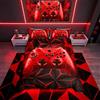 Loussiesd Set di biancheria da letto per giochi 135x200cm controller per videogiochi copripiumino per console per giocatori pulsanti di azione Copriletto morbido luminoso per camera da letto con ross