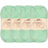 BambooMN JubileeYarn - Gomitolo di filato sportivo in cotone di bambù, 4 matasse, 50 g/matassa, verde menta