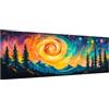 Hoobee Diamond Painting Grandi Dimensioni Montagne, Diamond Painting Kit Completo Aurora, Pittura Diamante Fai Da Te, Punto Croce Kit Arte E Artigianato Per Casa E Pareti Decorazione 30x80cm