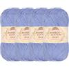 BambooMN JubileeYarn - Gomitolo di filato sportivo in cotone di bambù, 4 matasse, 50 g/matassa, colore: blu ghiaccio