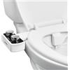 VEVOR Attacco per WC Bidet Ultra Sottile con 2 Ugelli Retrattili e Pressione dell'Acqua Regolabile, Spruzzatore di Acqua Fredda non Elettrico per Lavaggio Anteriore e Posteriore, Bianco