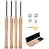VEVOR Set di Utensili per Tornitura per Legno 4 pezzi, Set di Scalpelli per Tornio Utensili per Sgrossatura Finitura, Set di Strumenti per Tornitura Lavorazione del Legno Fai da te