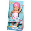 BABY born Zapf Creation 835302 My First Swim Girl 30cm -Badepuppe, bewegliche Arme und Beine, schwimmt durchs Wasser, Wasserdicht und ohne Batterien verwendbar.