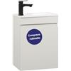 Kometmöbel Mobile Bagno Sospeso 40cm con Lavabo in Resina - Mobiletto Salvaspazio per Bagno di Servizio - Già Assemblato (Cachemire 40cm, Con Rubinetto)