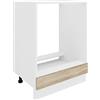 VCM Armadio per forno, larghezza 60 cm, in legno di quercia Sonoma, colore: bianco/rovere