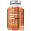 maxmedix Vitamine Bambini 120 Gommose (2 Mesi) con Omega 3 6 9, 12 Vitamine con Zinco e Inositolo, Senza Glutine, Multivitaminico Bambini, Gusto di Lampone e Arancia, per Vegetariani, Adatto dai 3 ai 12 Anni