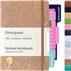 Ottergami Set di diario punteggiato con copertina rigida da 150 g/m², quaderno a griglia a punti A5, il kit per diario include: stencil, tasca posteriore e portapenne, The Classic