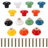 MOUYAT 14 pomelli per ante di armadietti, pomelli in ceramica per armadietti, pomelli rotondi per cassetti da 32 mm, pomelli multicolore per ante di armadi, cassetti e guardaroba