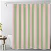 EOBTAIN YL31804 YL31804 - Tenda da doccia a righe verticali astratte e minimaliste, con 10 ganci, stile vintage, a righe, colore: rosa e verde