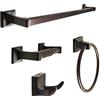 SENTO BETTER HOME BETTER LIFE SENTO CELLAR - Set di accessori da bagno classico, in metallo resistente, montaggio a parete, include gancio per accappatoio, porta carta igienica standard, anello portasciugamani, barra