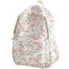 Laneko Zaini da donna in tela di cotone, alla moda, casual, da viaggio, Stile C -- bianco floreale, Height:15.7(40CM) Bottom width: 11.4(29cm)