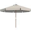 Outsunny Ombrellone da Giardino con Doppio Tettuccio, in Bambù e Poliestere, Ø325x250 cm, Grigio