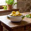 Sofia Ceramiche Comp Centrotavola a Pigna in Ceramica di Caltagirone Ø 25 cm — White and Lemon - 25 cm / Limoni Siciliani